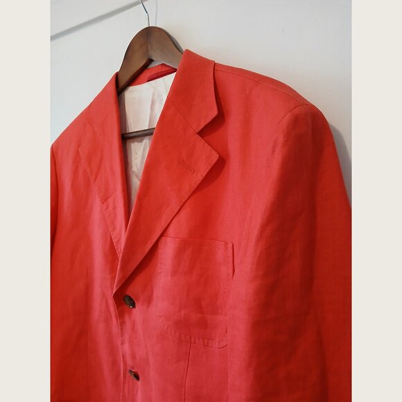 GANT - 100% linen red 3-button jacket - Sz 50 - Picture 3 of 8